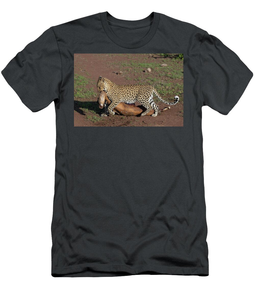 Leopard Dragging Antelope Kill Mashatu Game Reserve Ann Steve Toon Natureplcom T-Shirt