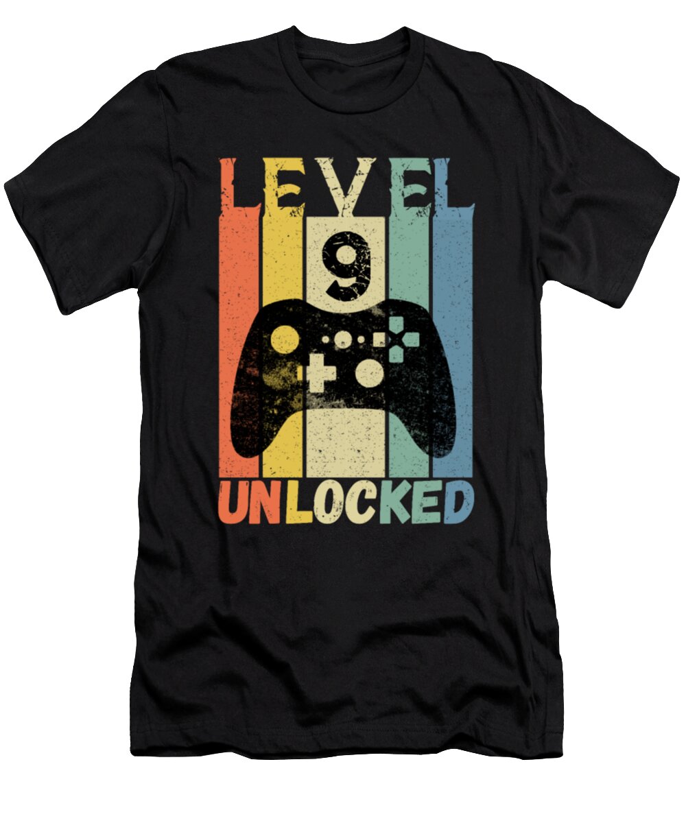 Level 9 Unlocked 9th Birthday Video Games Lover Tinh Tran Le Thanh T-Shirt