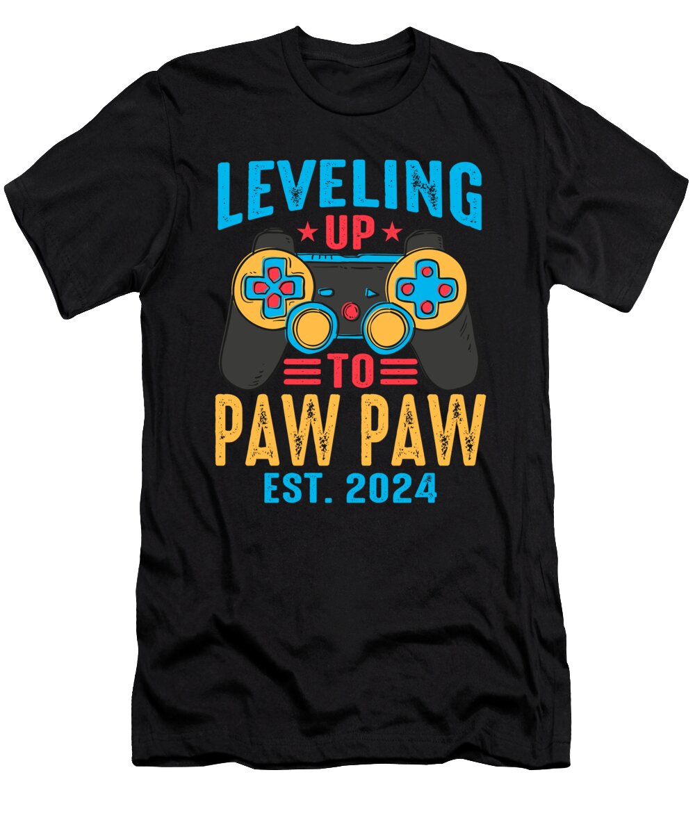 Leveling Up to Paw Paw 2024 Video Game Gamer Dhbubble T-Shirt