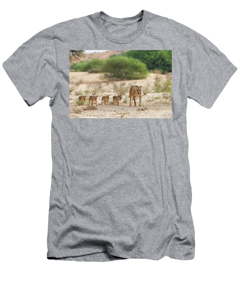 Lioness with Cubs Kgalagadi Transfrontier Park South Ann Steve Toon Natureplcom T-Shirt