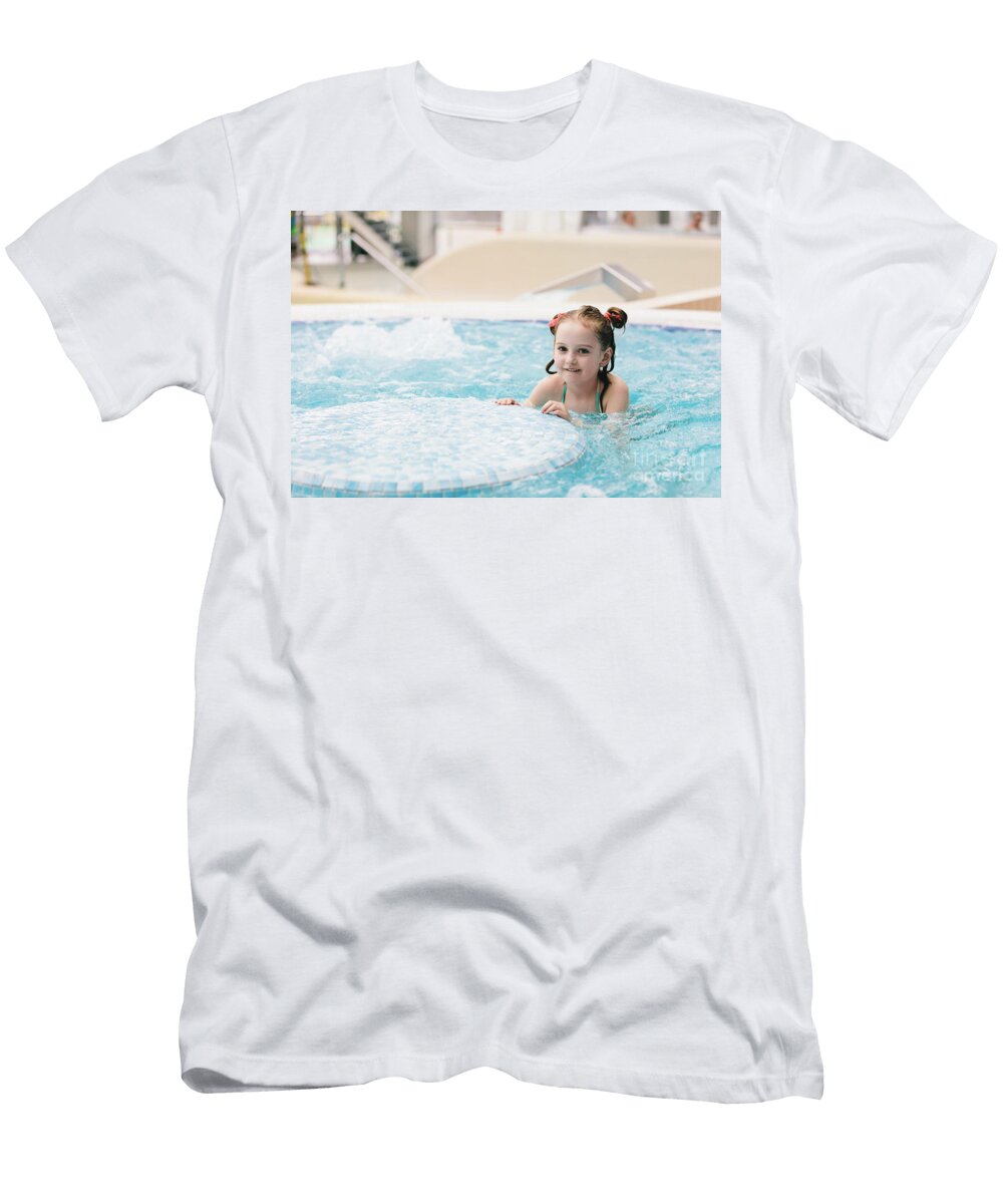 Little Happy Girl Playing in a Jacuzzi Michal Bednarek T-Shirt