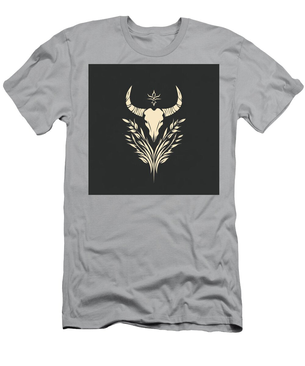 Longhorn Bull Skull with Floral Ornament Maverick Junk T-Shirt