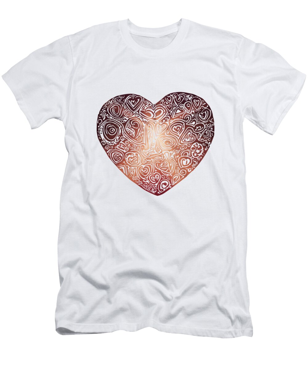 Love Doodle Heart Abstract Art Mounir Khalfouf T-Shirt