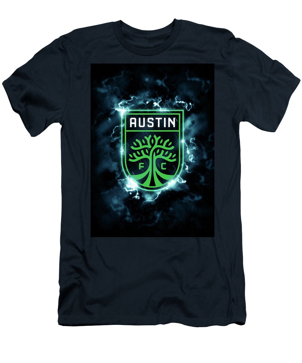Major League Soccer Lighting Blue Austin Fc Leith Huber T-Shirt