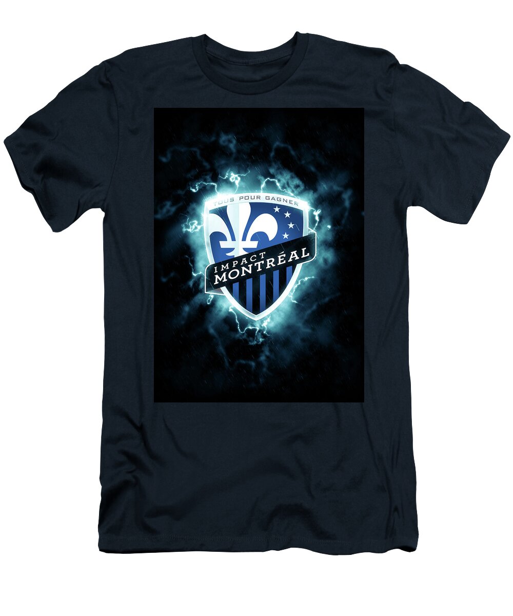 Major League Soccer Lighting Blue Montreal Impact Mls Logo Leith Huber T-Shirt