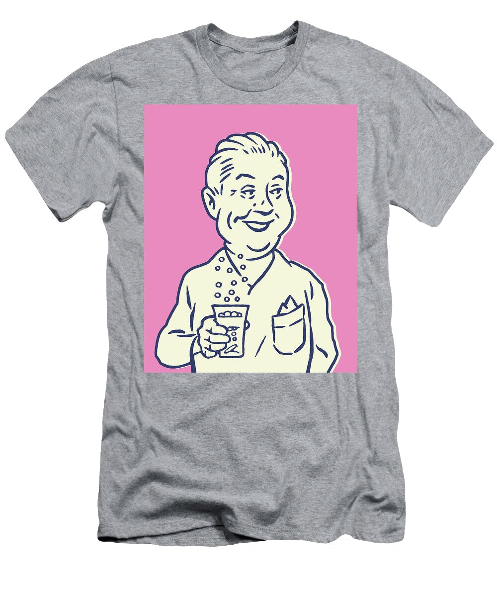 Man with Bubbly Beverage Csa Images T-Shirt