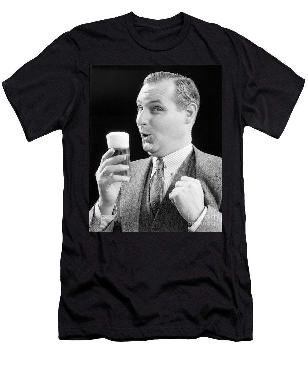Man with Glass of Beer C1930s H Armstrong Robertsclassicstock T-Shirt