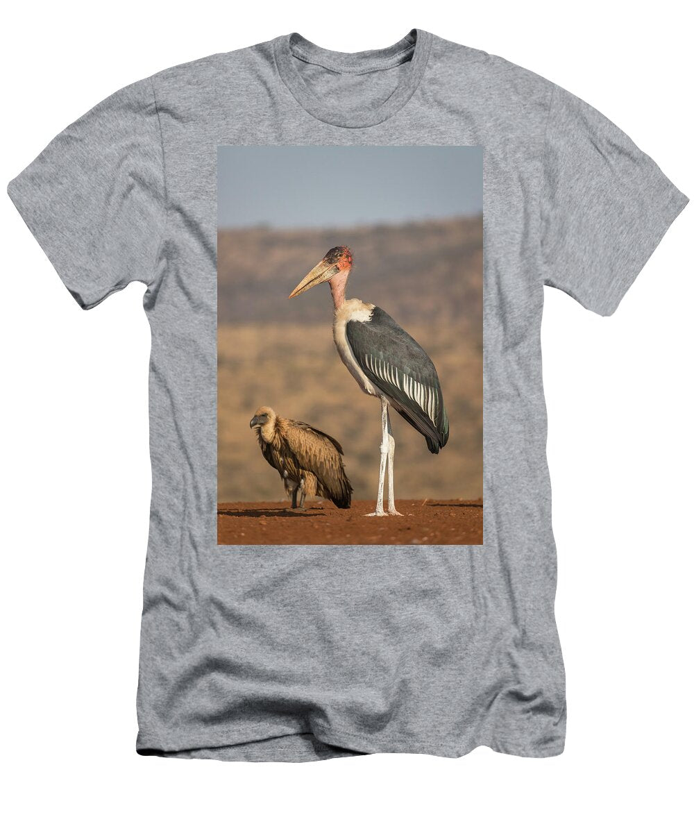 Marabou with White Backed Vulture Zimanga Private Game Ann Steve Toon Natureplcom T-Shirt