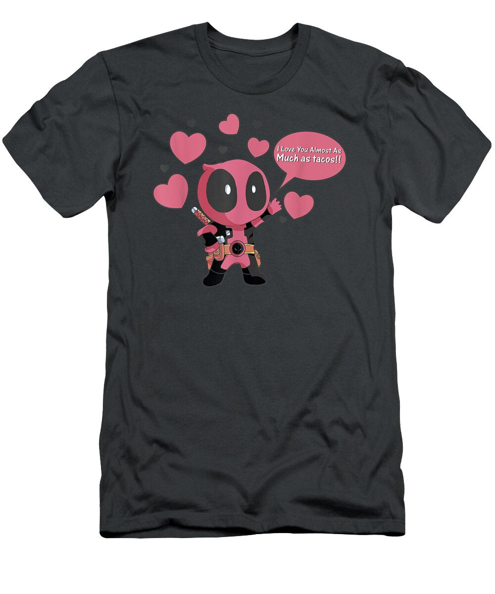 Marvel Deadpool Chibi Taco Love Valentines Graphic1 Ruvarx Tommy T-Shirt