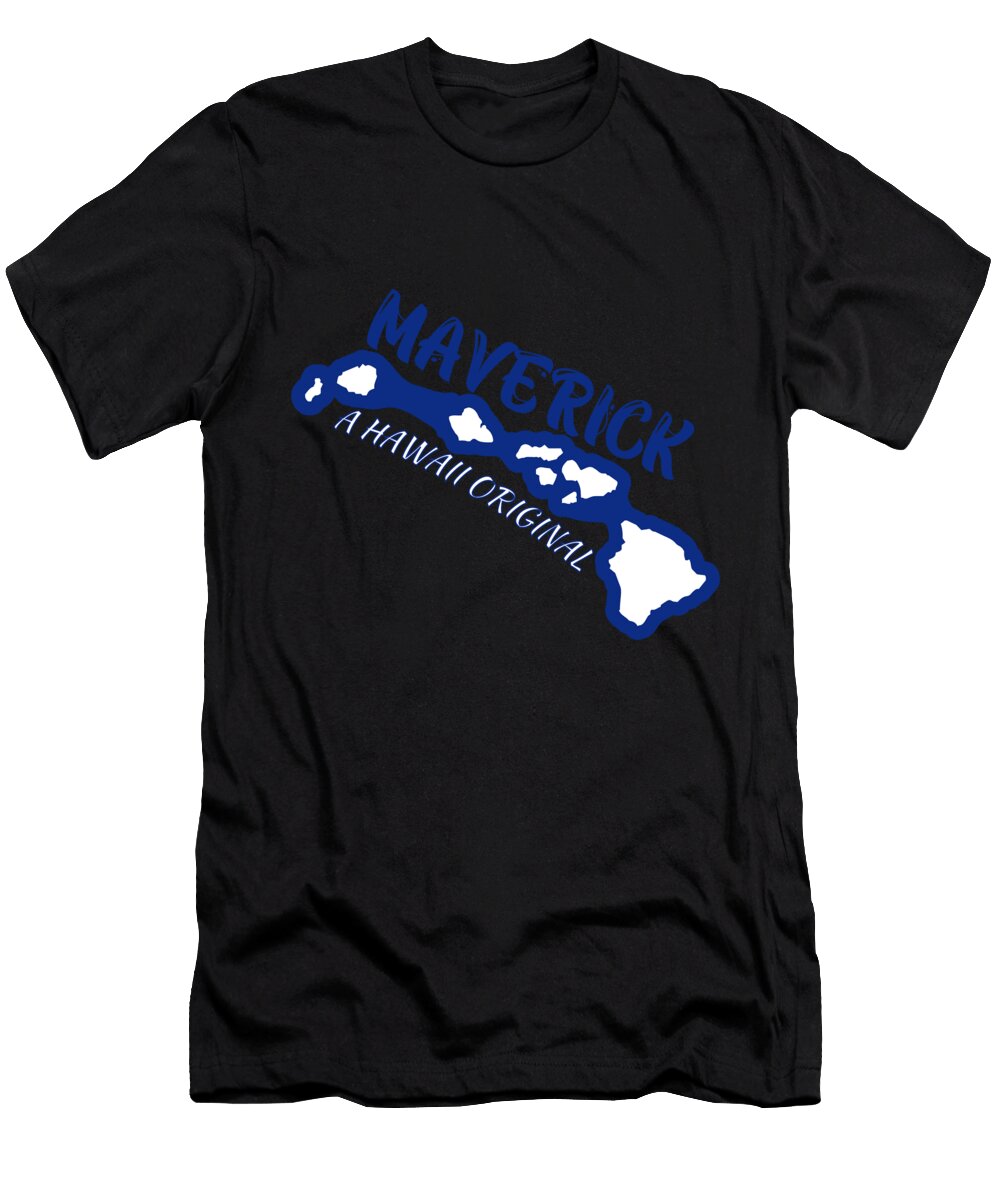 Maverick a Hawaii Original with Outline of Hawaii Chomper Designs T-Shirt