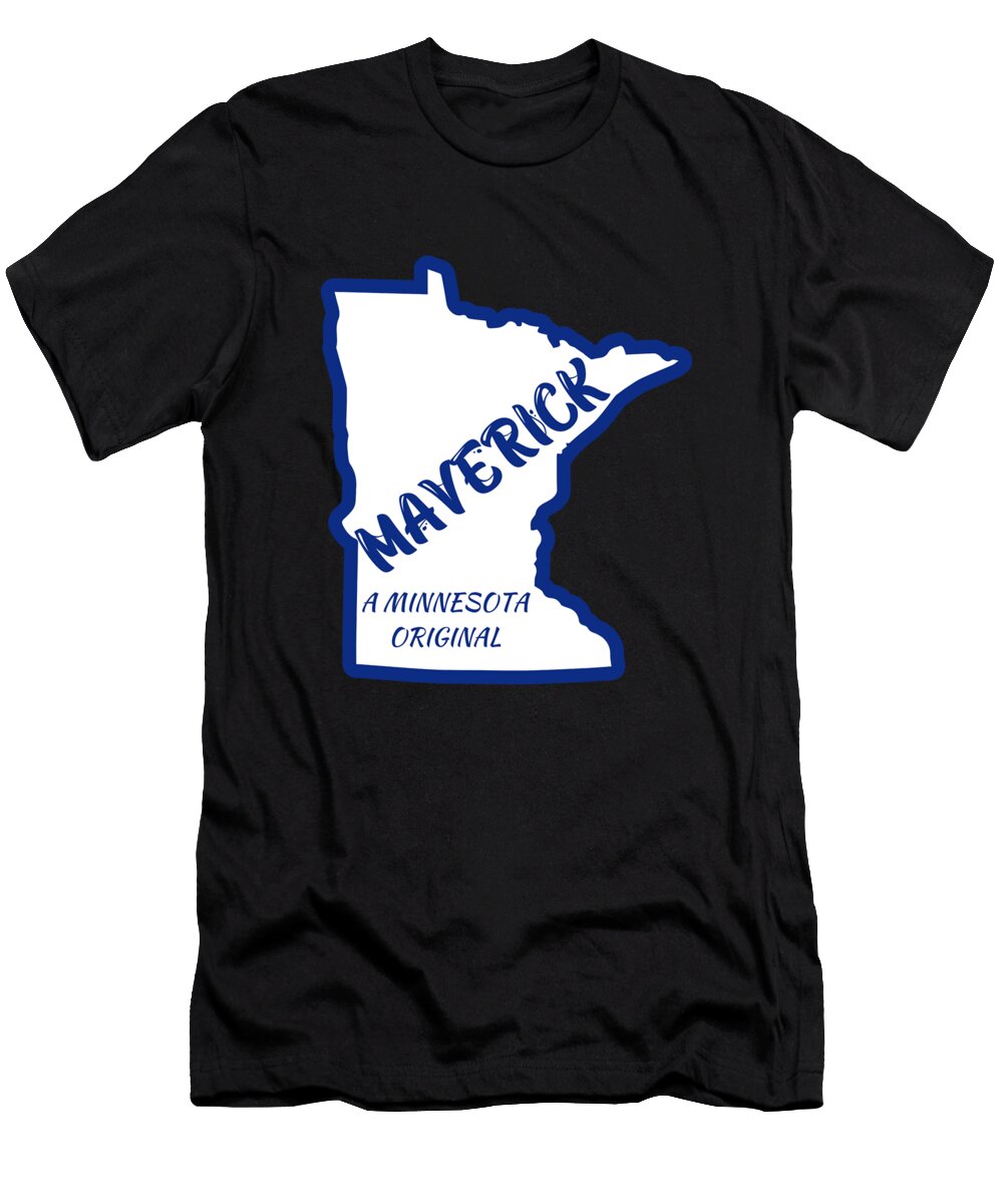 Maverick a Minnesota Original with Outline of Minnesota Chomper Designs T-Shirt
