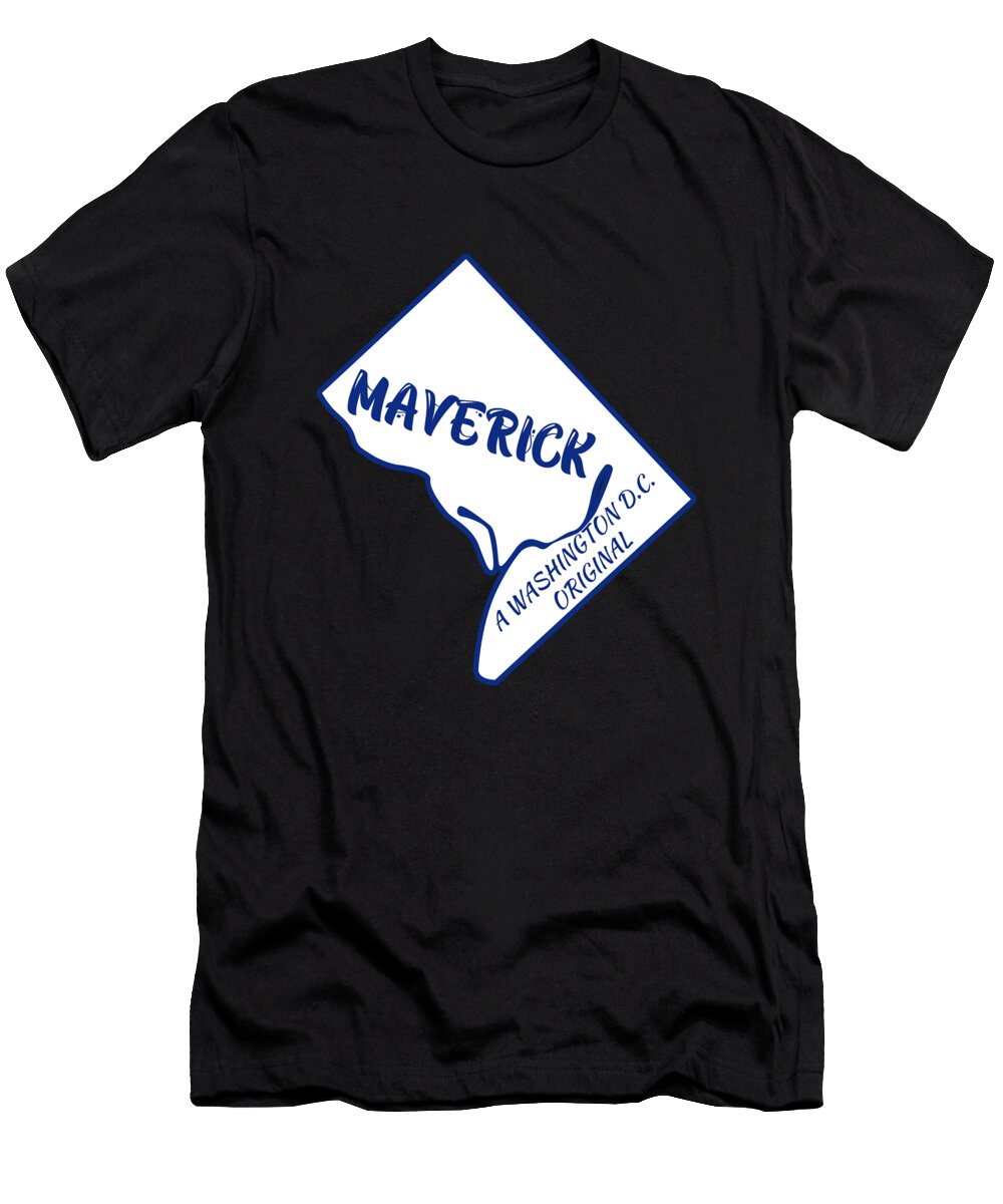 Maverick a Washington DC Original with Outline of Washington DC Chomper Designs T-Shirt