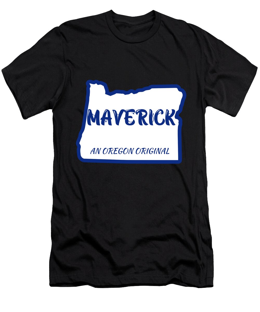 Maverick an Oregon Original with Outline of Oregon Chomper Designs T-Shirt