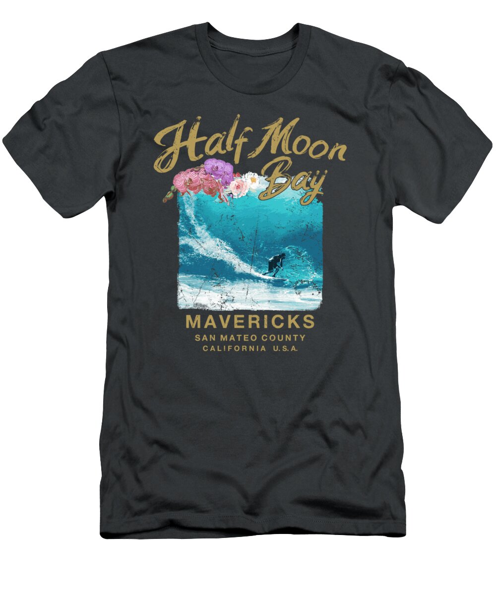 Mavericks California Big Wave Surfing Vintage Leeroq Pei T-Shirt