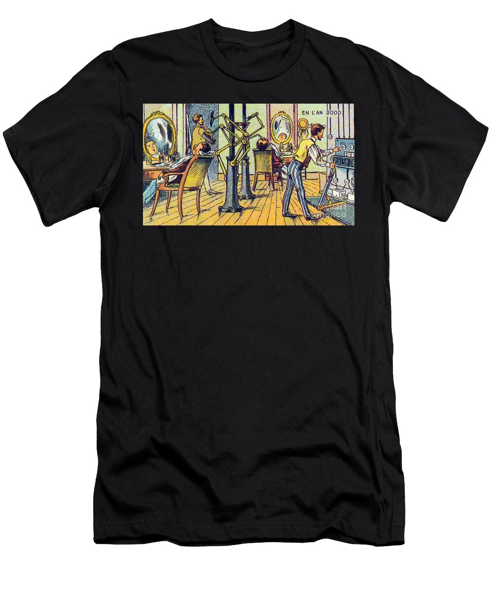 Mechanical Barber 1900s French Postcard Science Source T-Shirt
