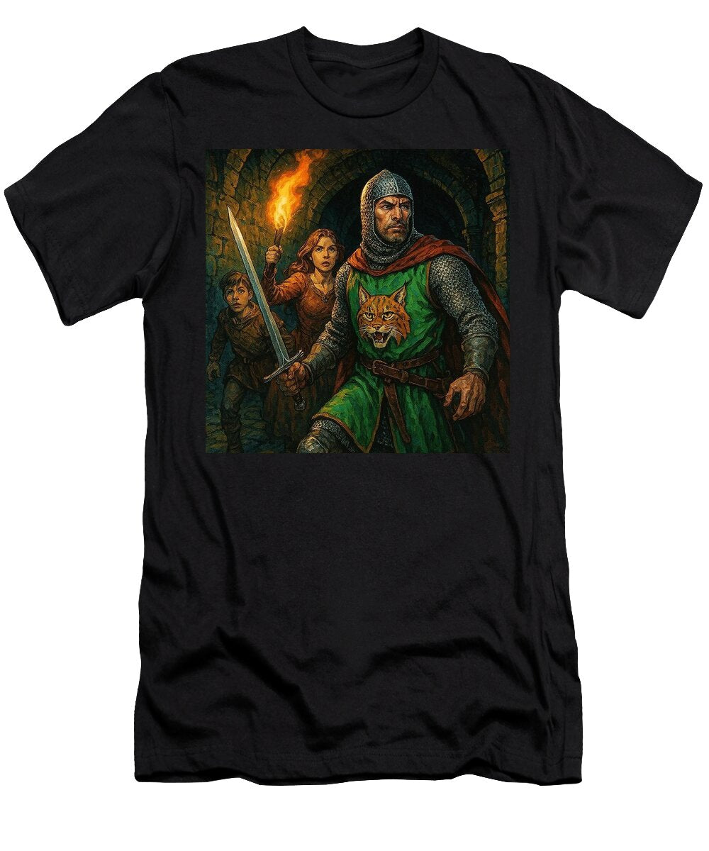 Medieval Warriors in Dungeon James Spears T-Shirt