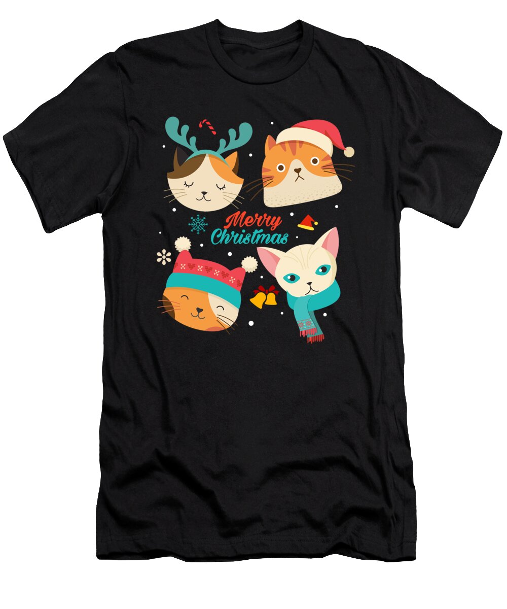 Merry Cat Christmas Kitten Xmas New Year Cat Owner Gift Thomas Larch T-Shirt