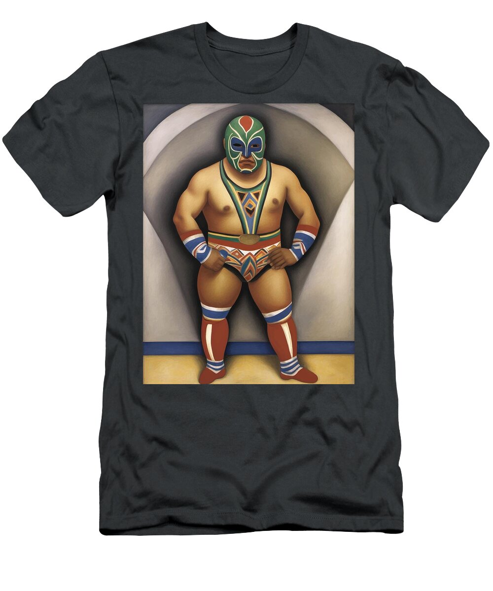 Mexican Wrestler Lucha Libre Diego Rivera Inspired Retrospective Collective T-Shirt