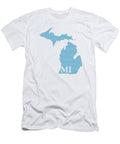Michigan State Map with Text of Constitution Design Turnpike T-Shirt