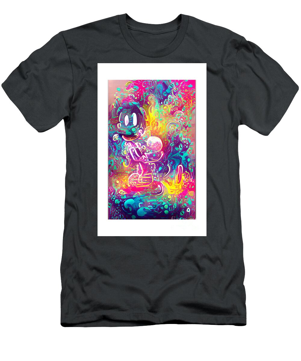 Mickey Mouse Color Cloud John Romig T-Shirt