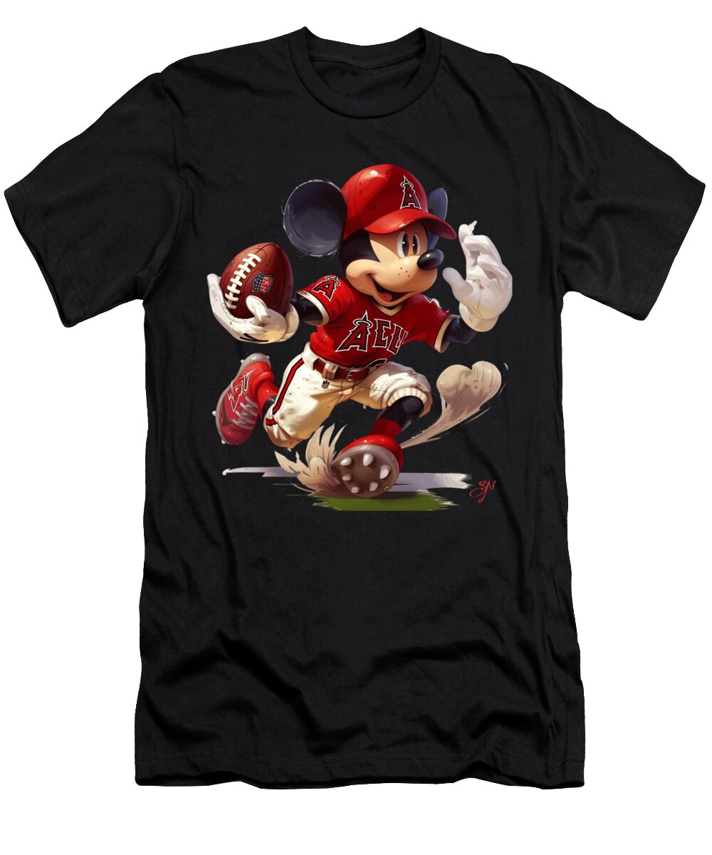 Micky Mouse Vs Los Angeles Angels Goofy Glove Glory Mizorey T-Shirt