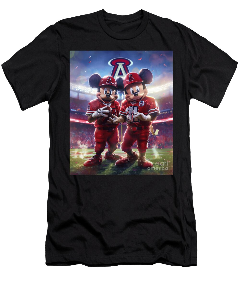 Micky Mouse Vs Los Angeles Angels Toon Talents Toil Mizorey T-Shirt