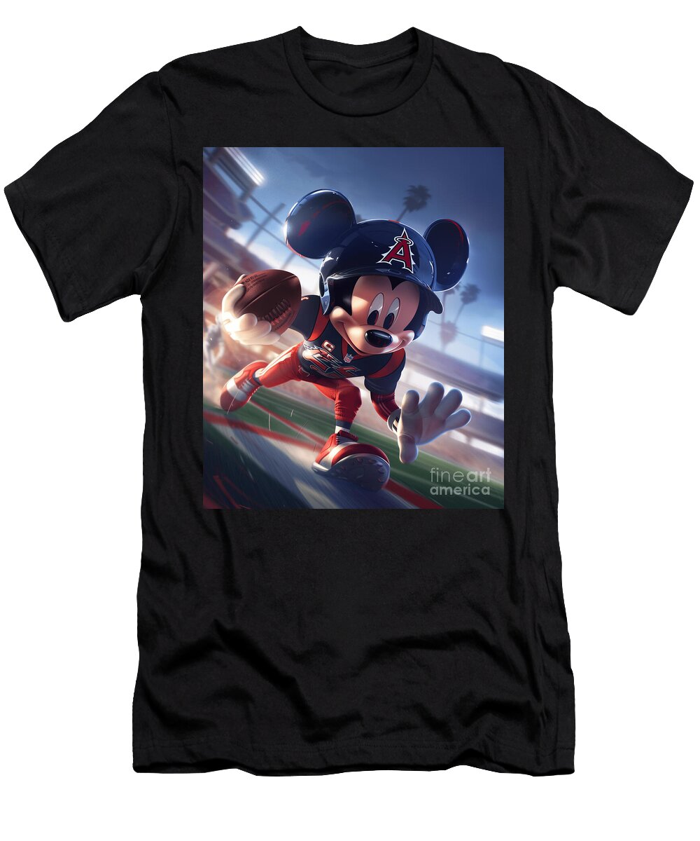 Micky Mouse Vs Los Angeles Angels Toon Triumph Tales Mizorey T-Shirt