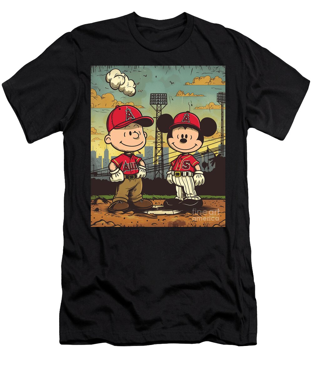 Micky Mouse Vs Los Angeles Angels Triumph Through Toons Mizorey T-Shirt