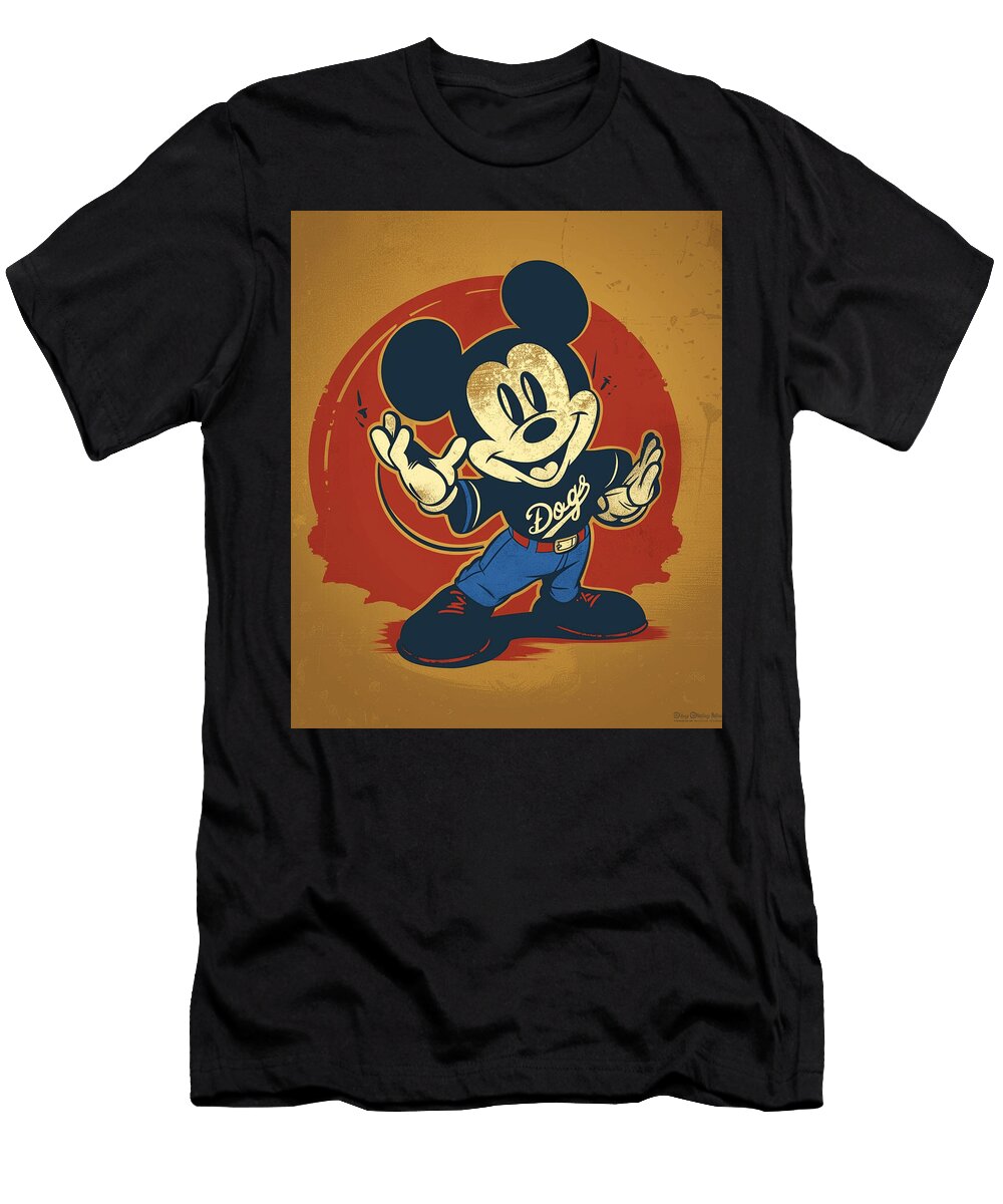 Micky Mouse Vs Los Angeles Dodgers Goofy Game Cecils Willis T-Shirt