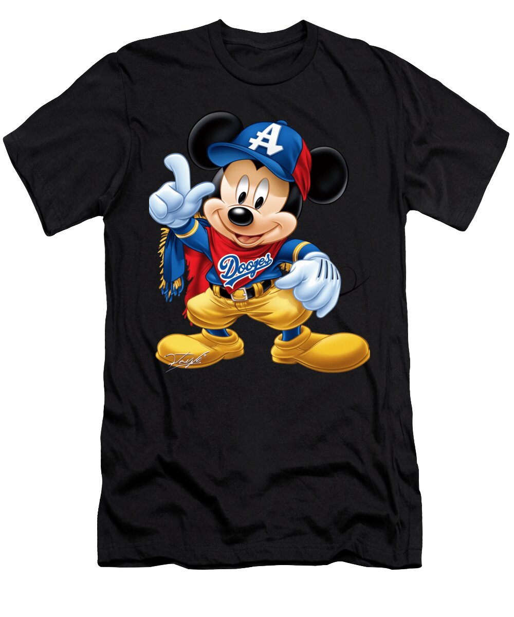 Micky Mouse Vs Los Angeles Dodgers Goofy Glove Cecils Willis T-Shirt