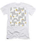 Mid Century Modern Geometric Dynamic Triangle and Stripes Pattern Minimal Bonb Creative T-Shirt