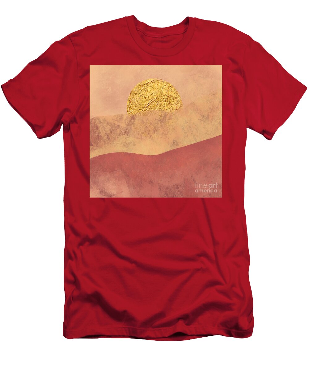 Minimalist Desert Landscape Hot Warm Colours Boho Sparrows End T-Shirt