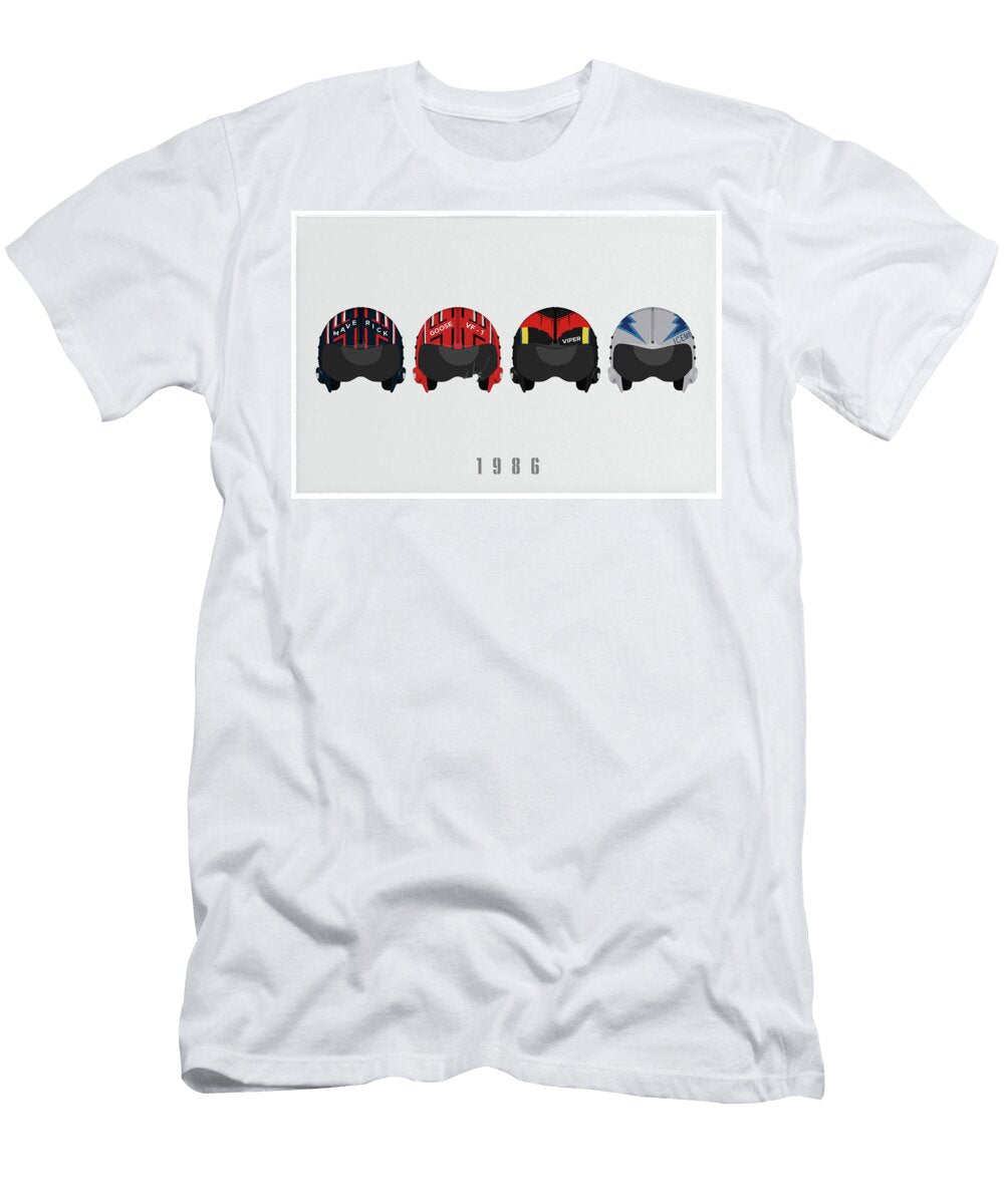 Minimalist Fighter Pilot Helmet Collection with Retro Aviation Graphic Design Antoine Mitchell T-Shirt