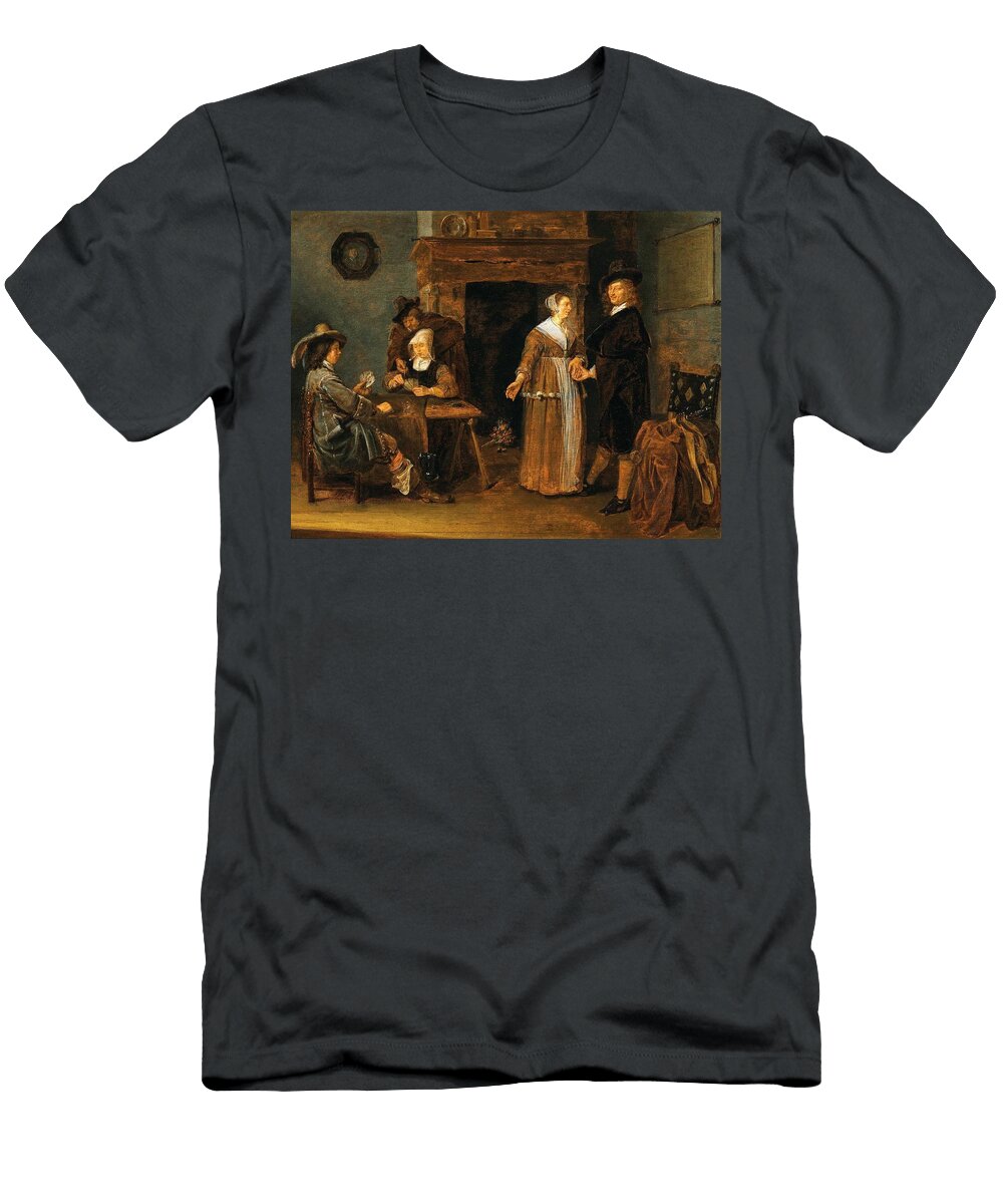 Mixed Company Playing Cards Art Quirijn Van Brekelenkam Dutch T-Shirt