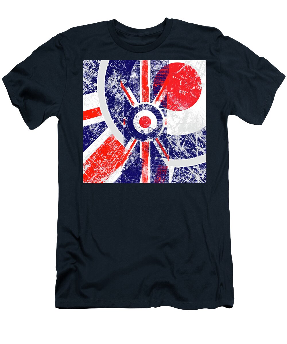 Mod Roundel Union Jack Flag in Grunge Distressed Style Garaga Designs T-Shirt
