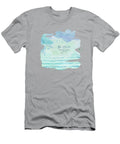 Modern Watercolor Wash Be Still and Know That I Am God Mint Aqua Blue Purple Audrey Jeanne Roberts T-Shirt
