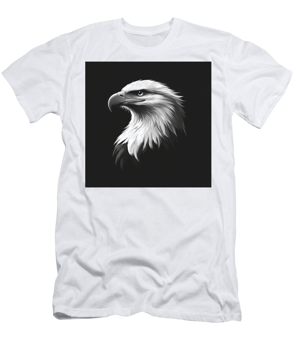 Monochrome Portrait of a Majestic Bald Eagle Maverick Junk T-Shirt