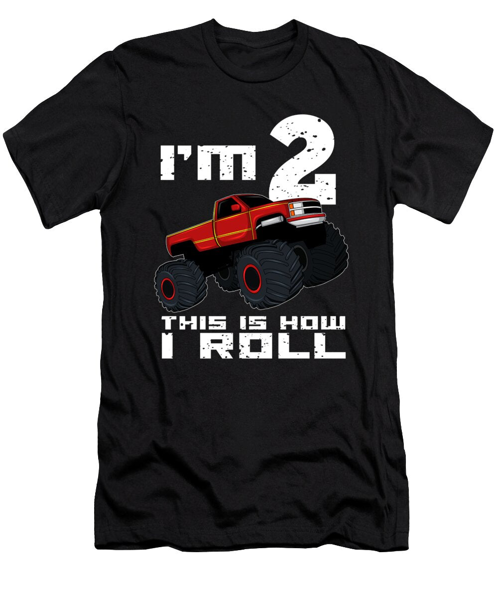 Monster Truck Car Offroad 2 Year Old Birthday Gift for Boys Tom Schiesswald T-Shirt