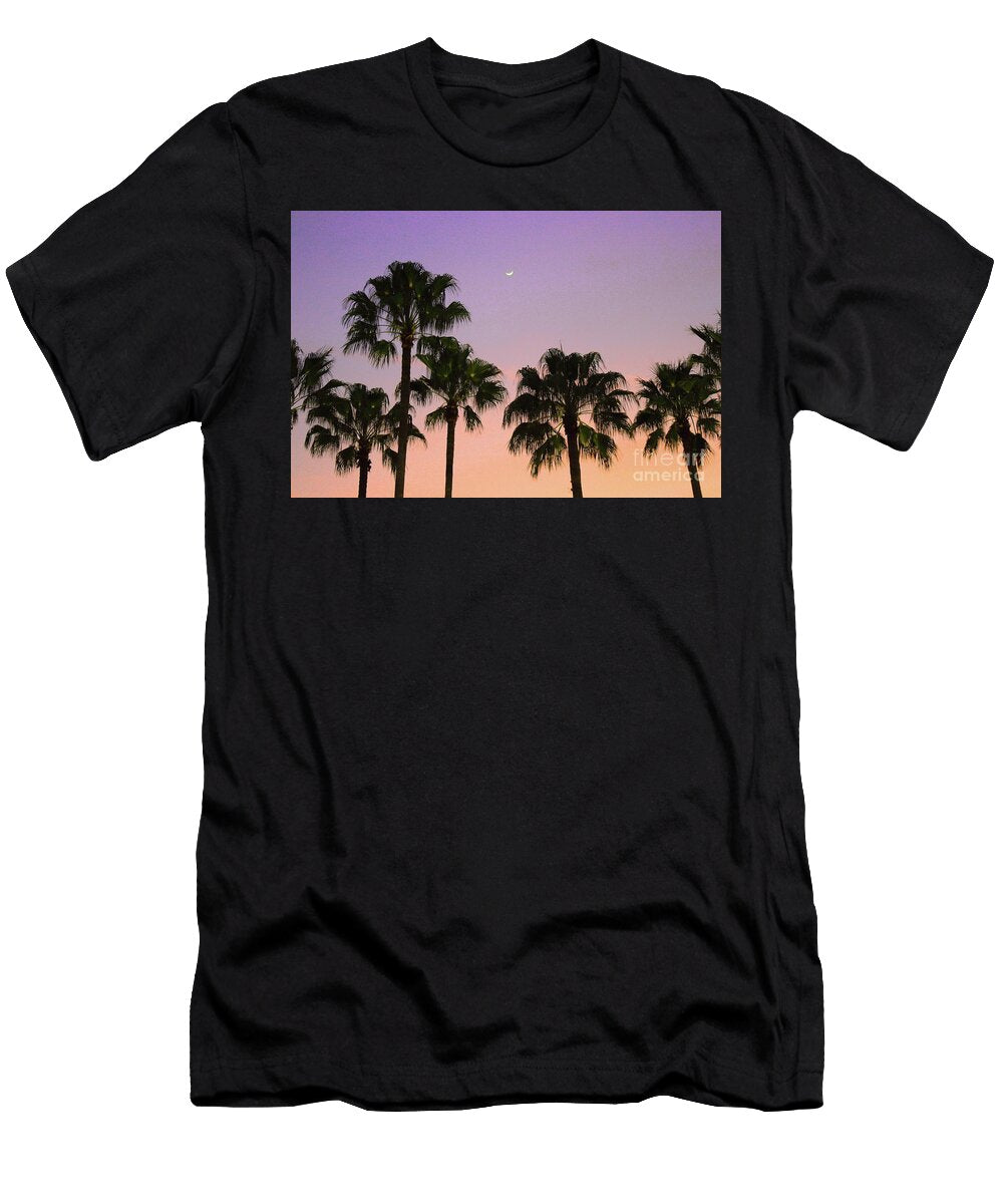 Moon Over Palm Trees Erick Schmidt T-Shirt