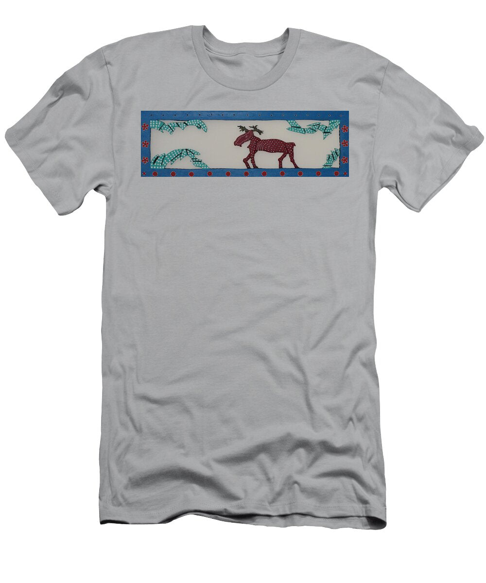 Moose Coming Home for Christmas Robert Margetts T-Shirt