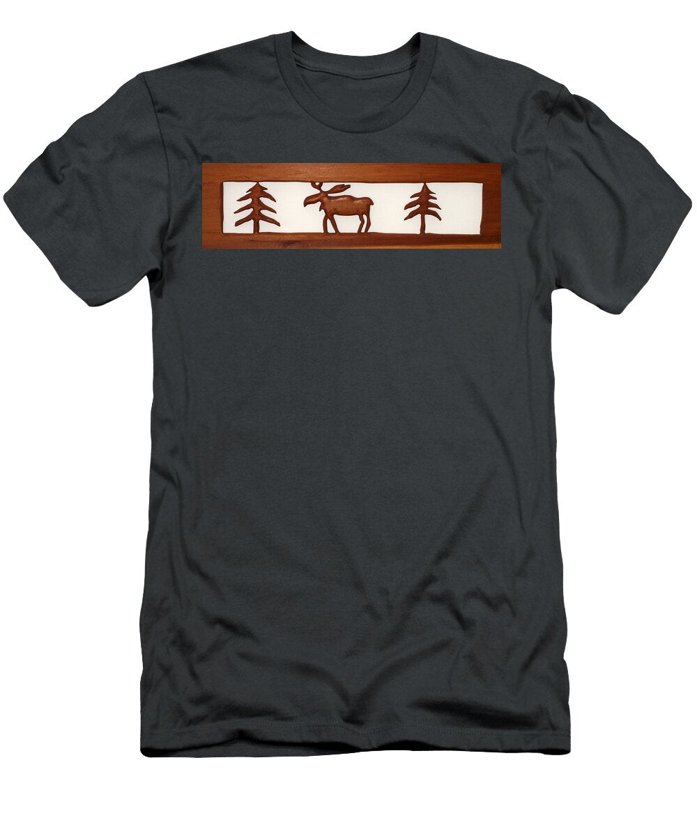 Moose Walking Through the Forest Robert Margetts T-Shirt