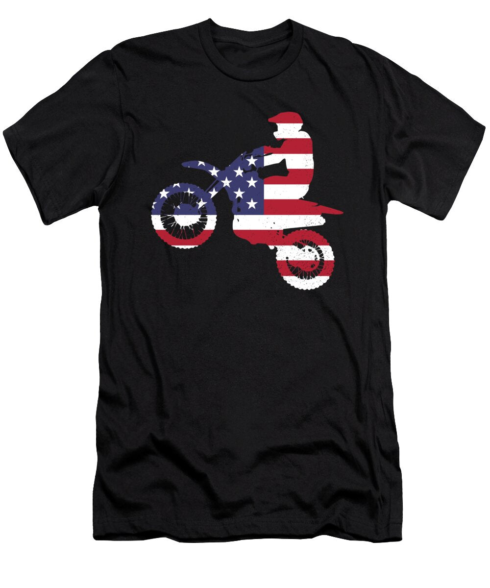 Motocross USA Flag Steven Zimmer T-Shirt