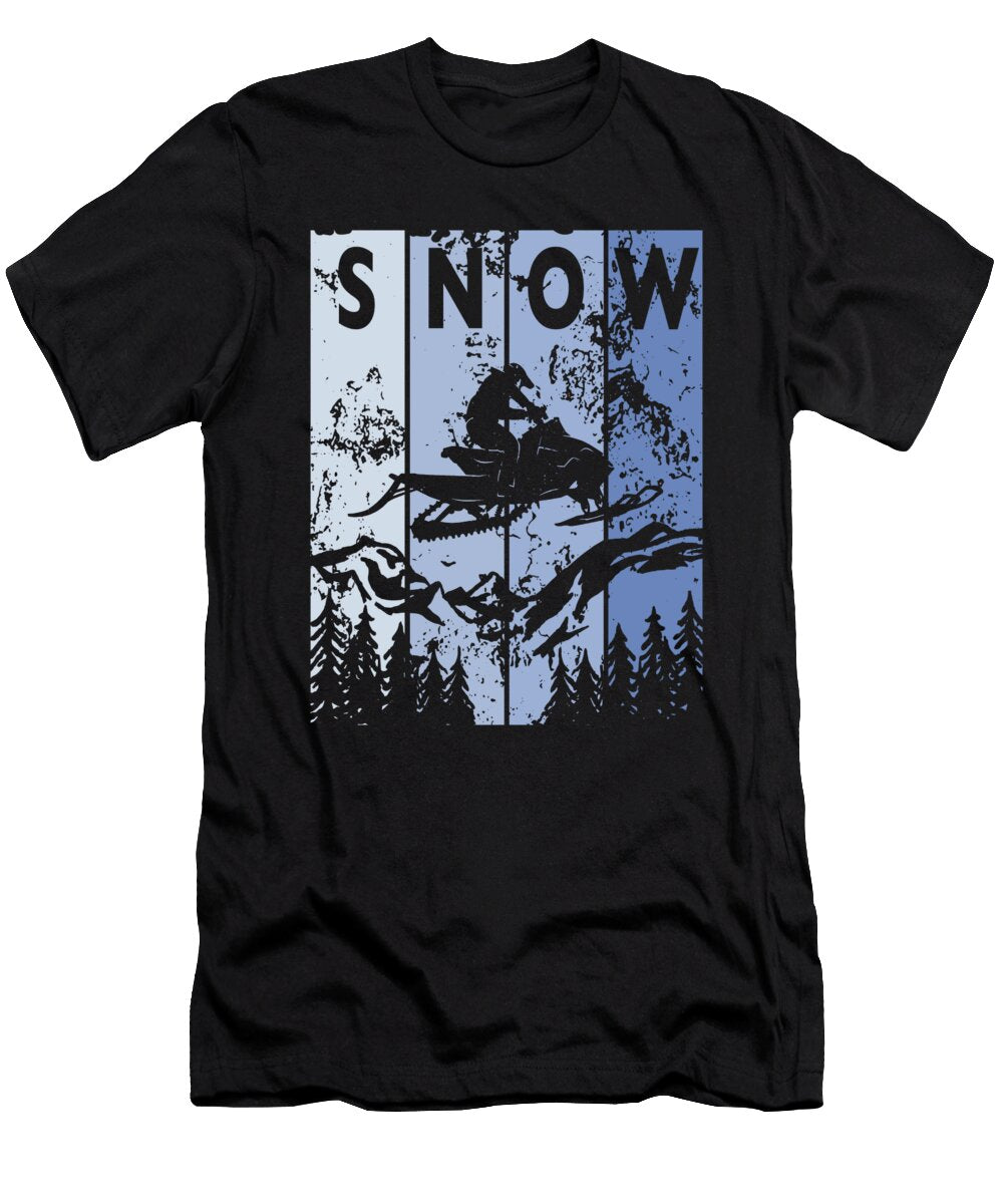 Motor Slede Snowmobiling Winter Sport Snowmobiler Colorfulsnow T-Shirt