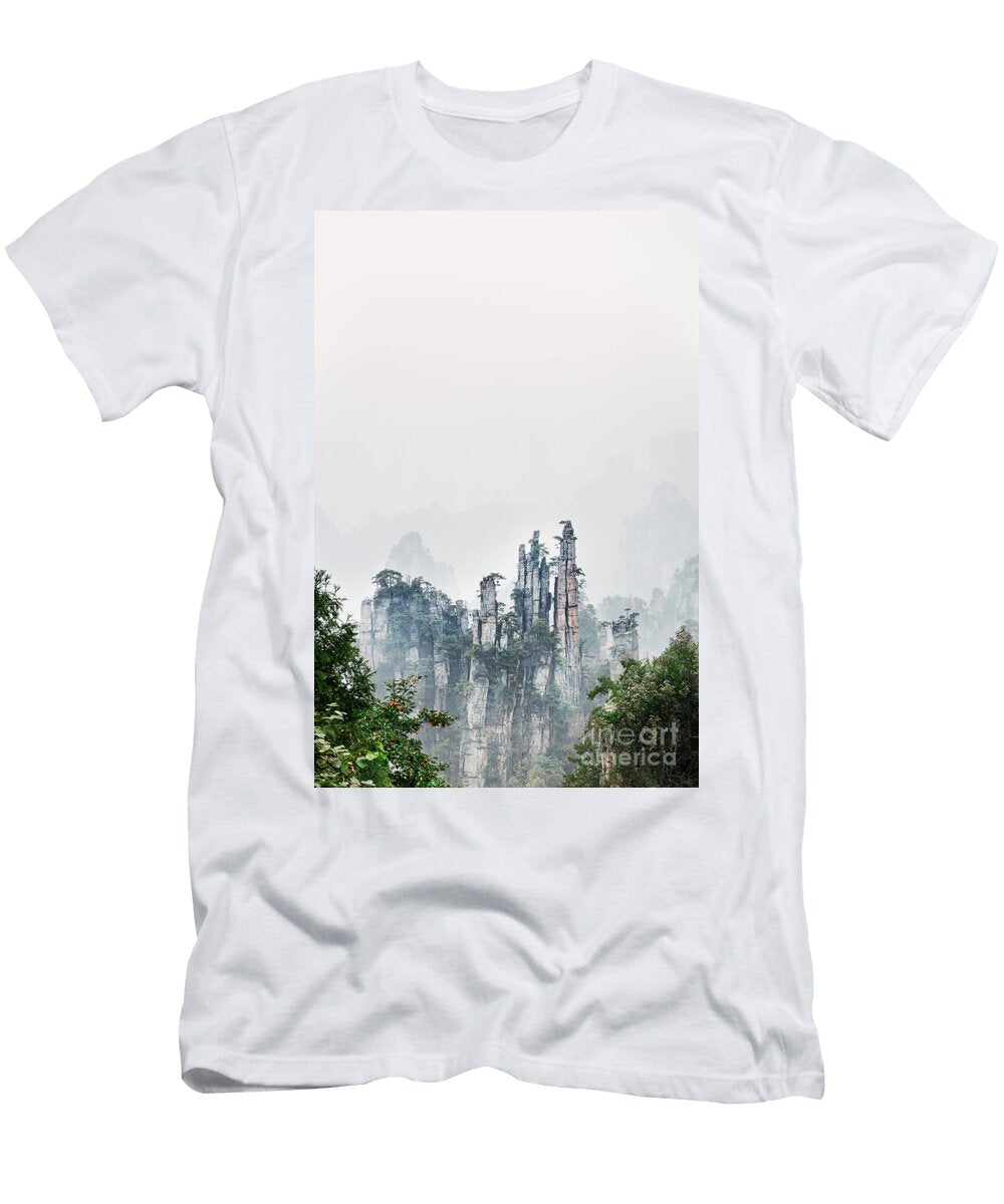 Mountain Peaks in Fog Zhangjiajie National Forest Park Oleksiy Maksymenko T-Shirt