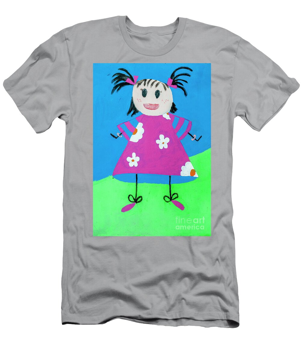 Naive Painting of a Girl M1 Humorous Quotes T-Shirt