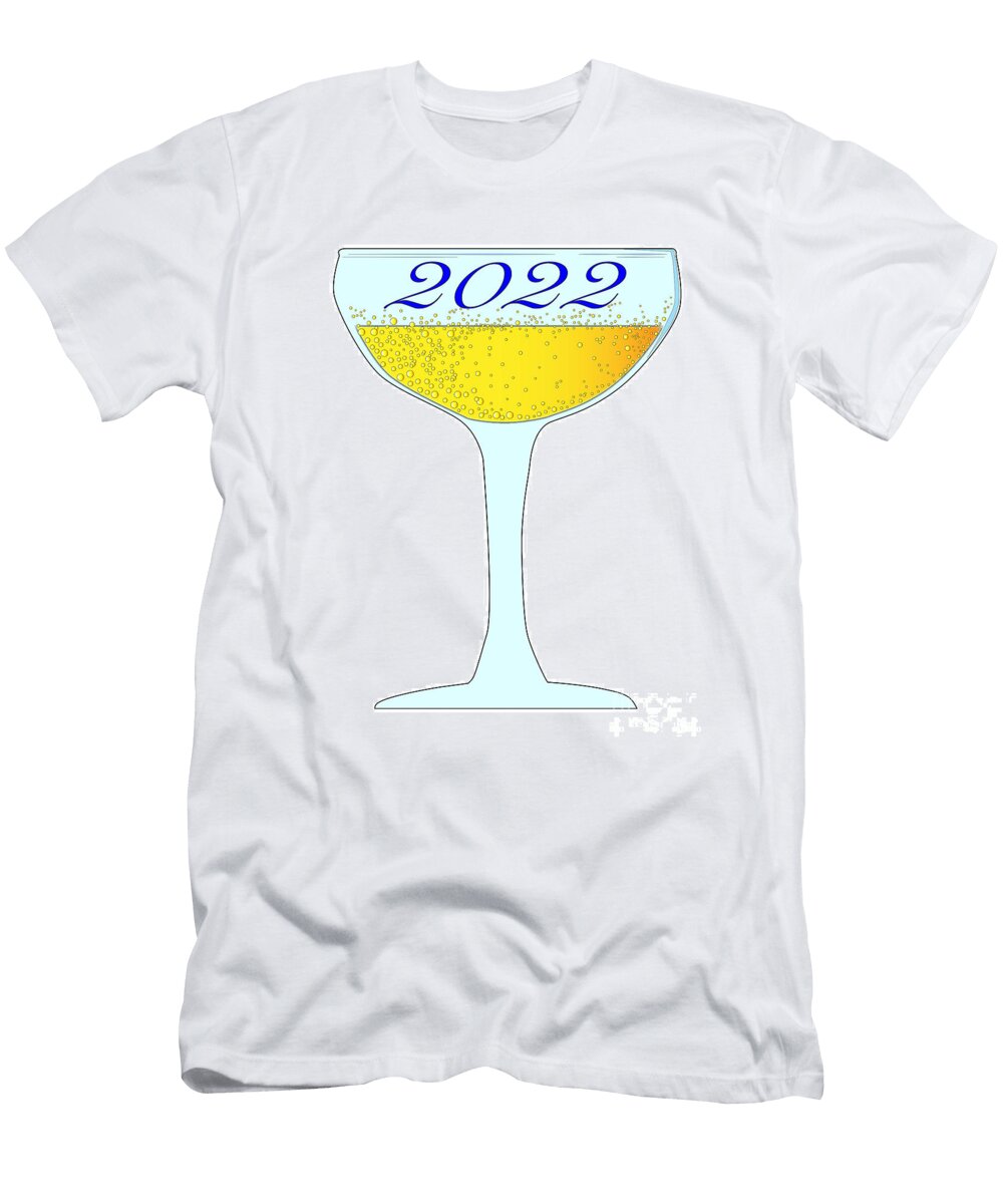 New Year Glass of Bubbly 2022 Bigalbaloo Stock T-Shirt