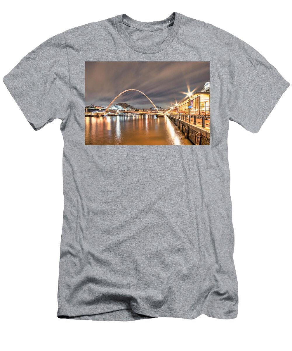 Newcastle Quays At Night Tim Hill T-Shirt