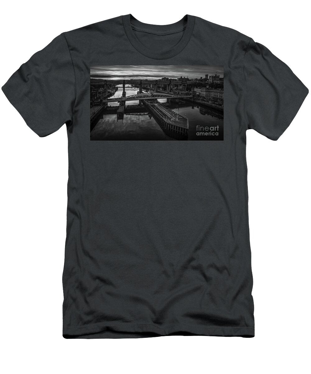 Newcastle Swing Bridge At Sunset Andrew Pounder T-Shirt