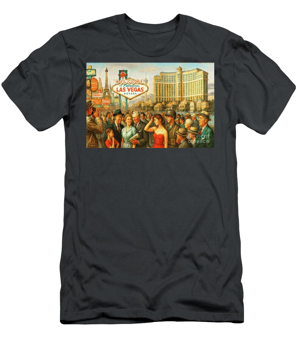 Norman Rockwell Goes to Las Vegas Nevada 20251002b Wingsdomain Art and Photography T-Shirt