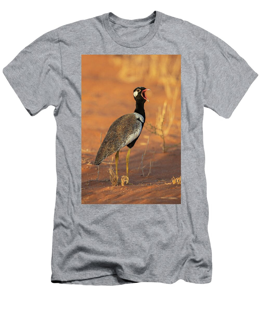 Northern Black Korhaan Calling Kgalagadi Transfrontier Ann Steve Toon Natureplcom T-Shirt